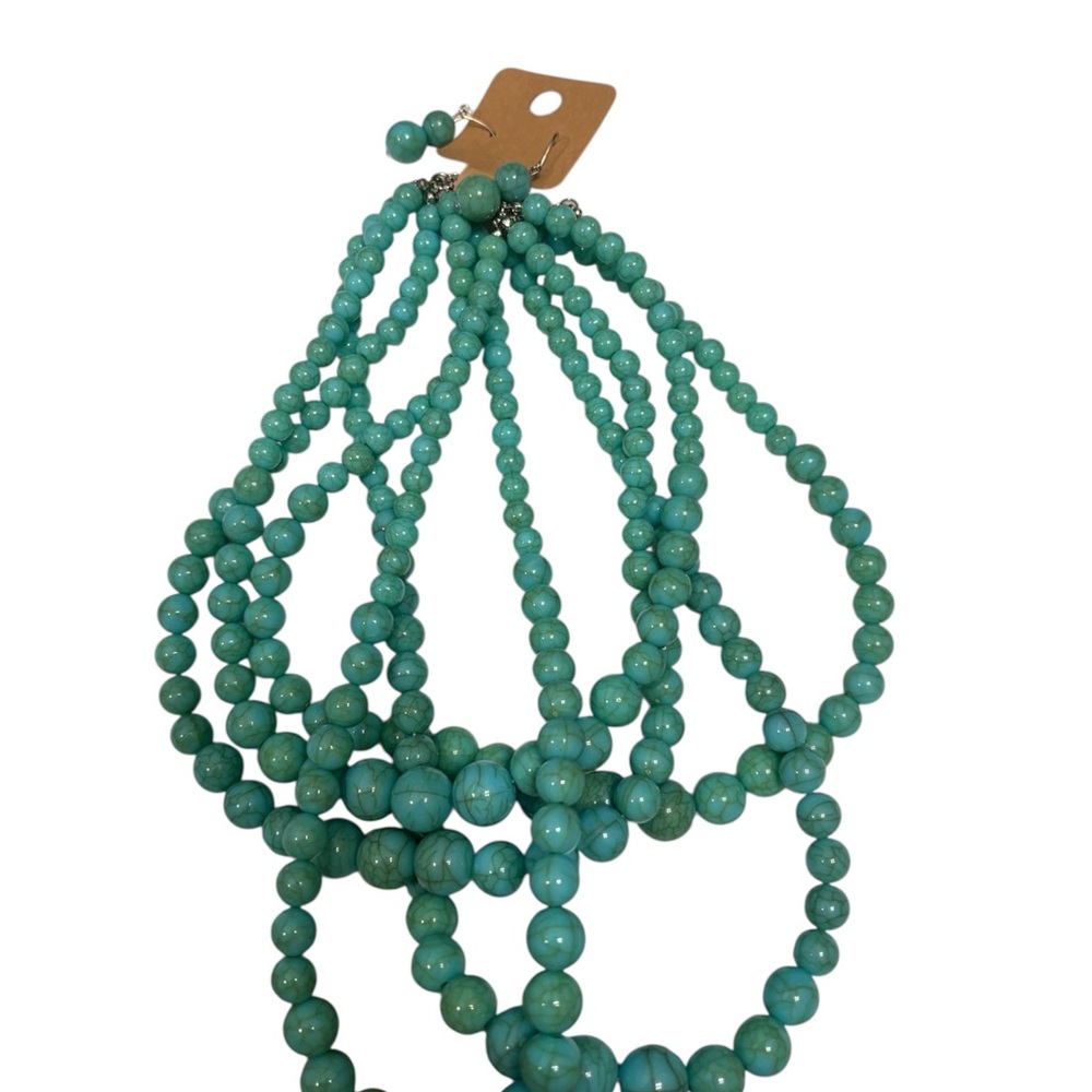 Turquoise Beaded Necklace Set